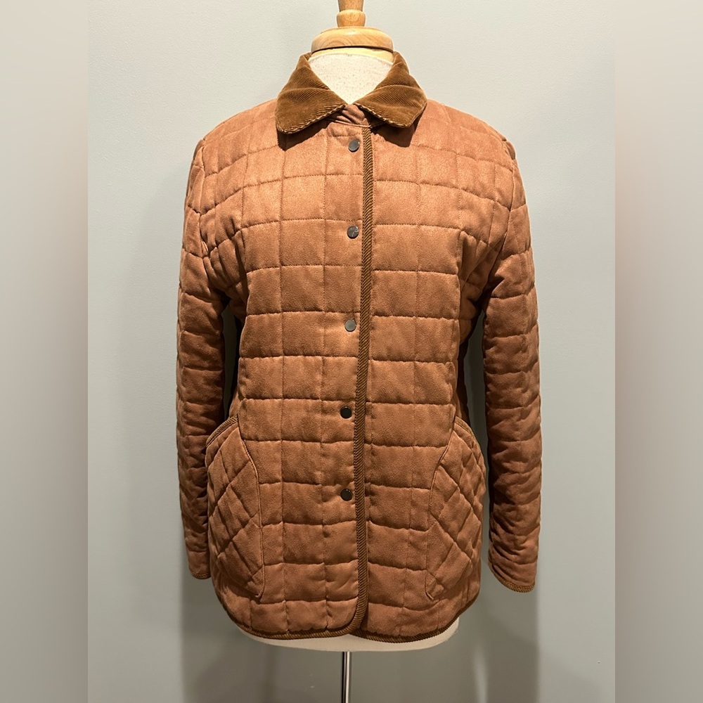 Casual Corner Corduroy/Faux Suede Quilted barn chore cabin core jacket size L